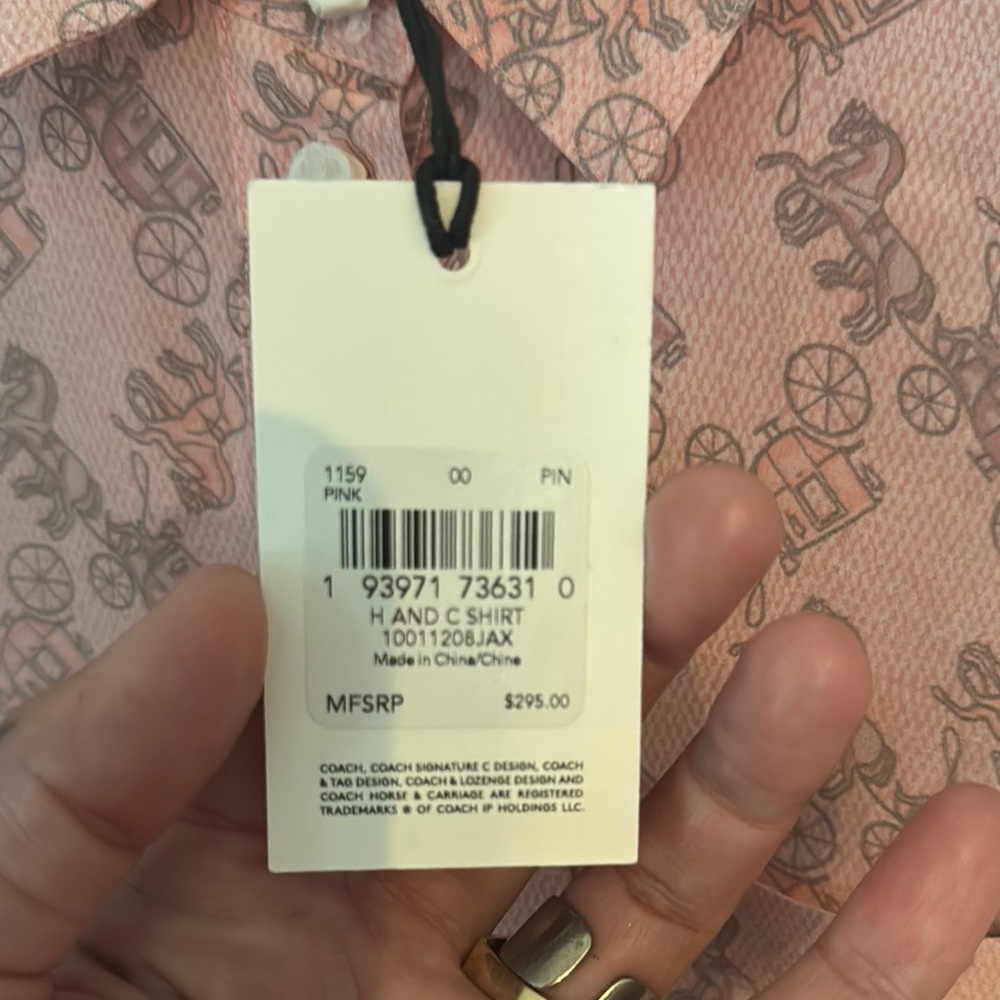 Coach Pink Shirt with Carriage Design